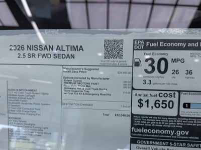 2026 Nissan Altima 2.5 SR
