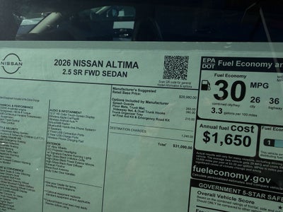 2026 Nissan Altima 2.5 SR