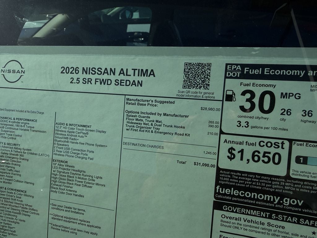 2026 Nissan Altima 2.5 SR