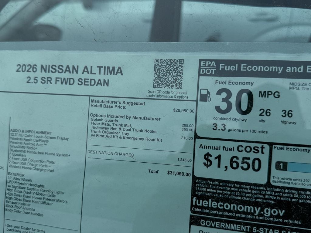 2026 Nissan Altima 2.5 SR