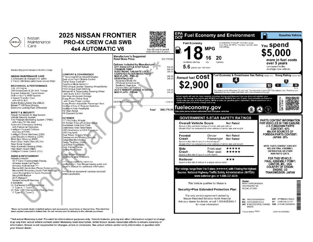 2025 Nissan Frontier PRO-4X