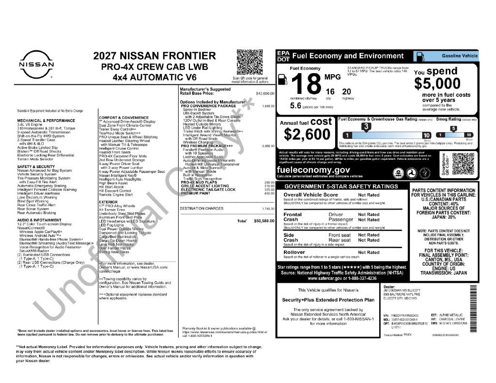 2027 Nissan Frontier PRO-4X