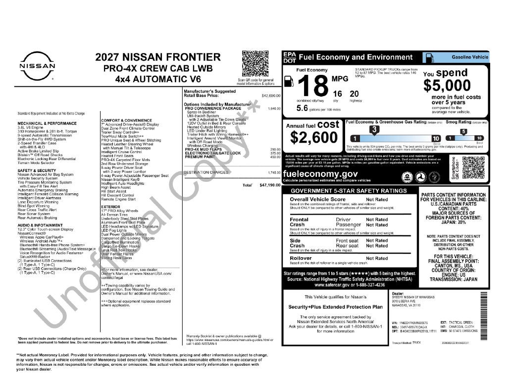 2027 Nissan Frontier PRO-4X