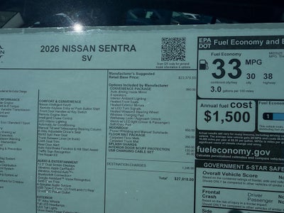 2026 Nissan Sentra SV