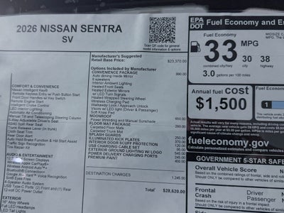 2026 Nissan Sentra SV
