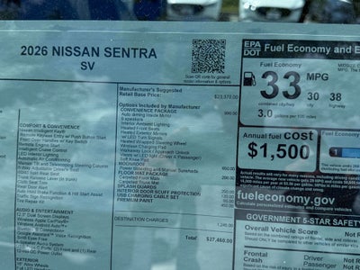 2026 Nissan Sentra SV