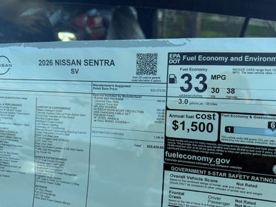 2026 Nissan Sentra SV