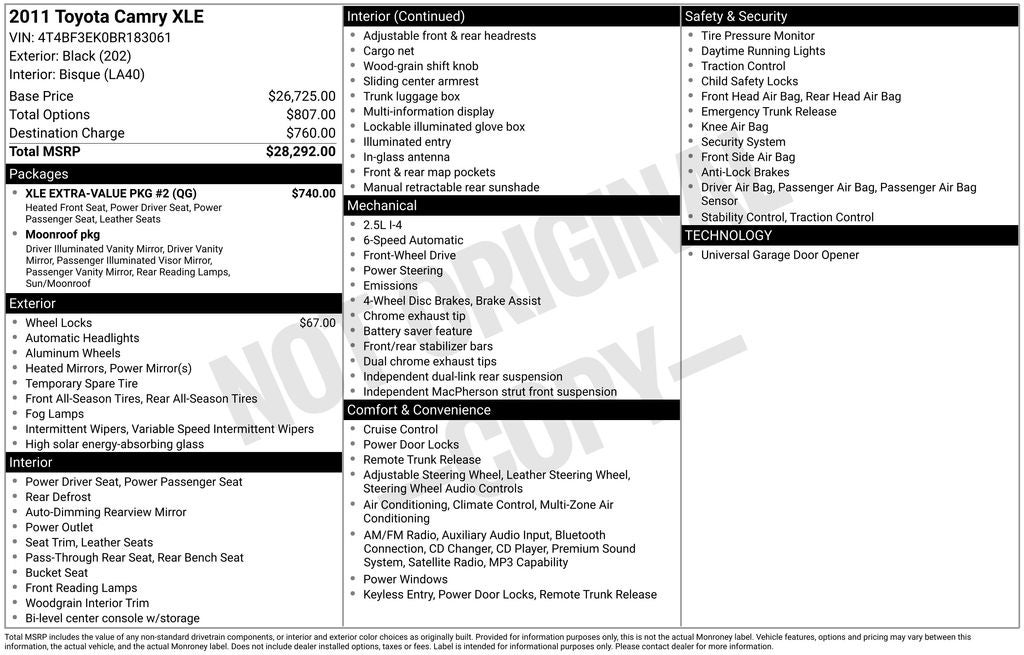 2011 Toyota Camry XLE