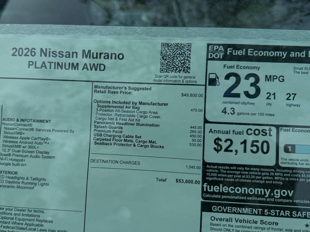 2026 Nissan Murano Platinum