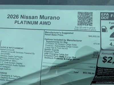 2026 Nissan Murano Platinum