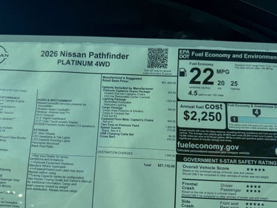 2026 Nissan Pathfinder Platinum