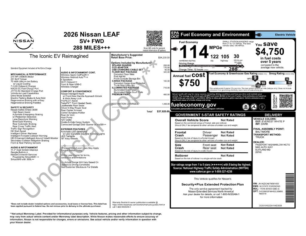 2026 Nissan Leaf SV+