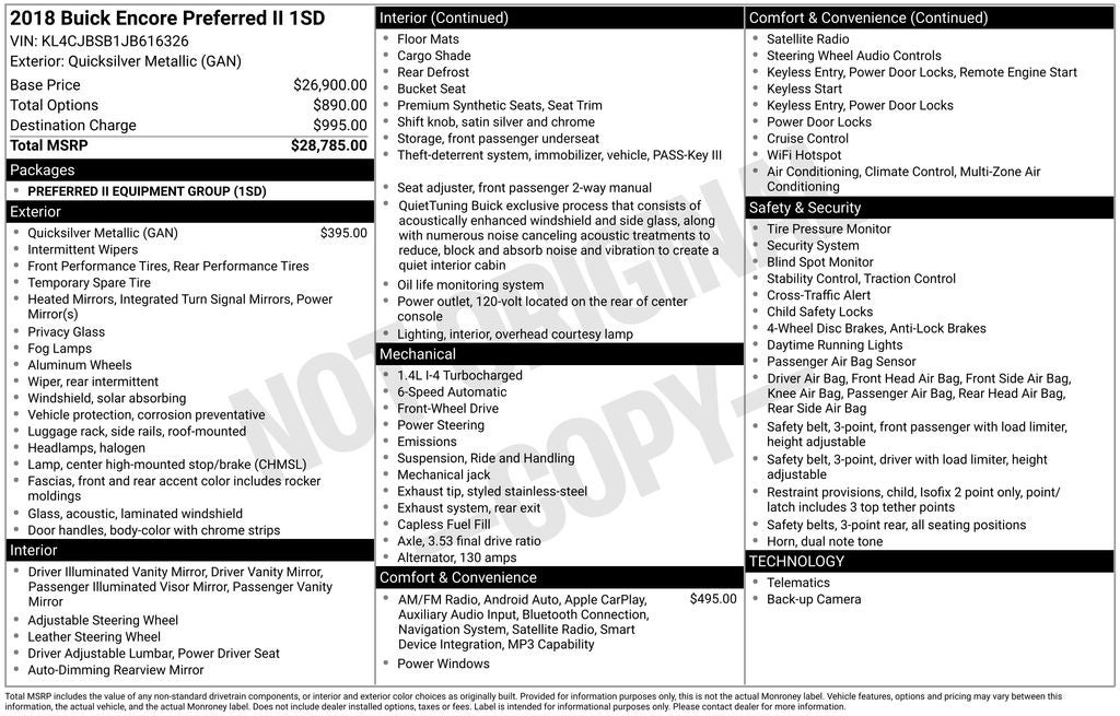 2018 Buick Encore Preferred II
