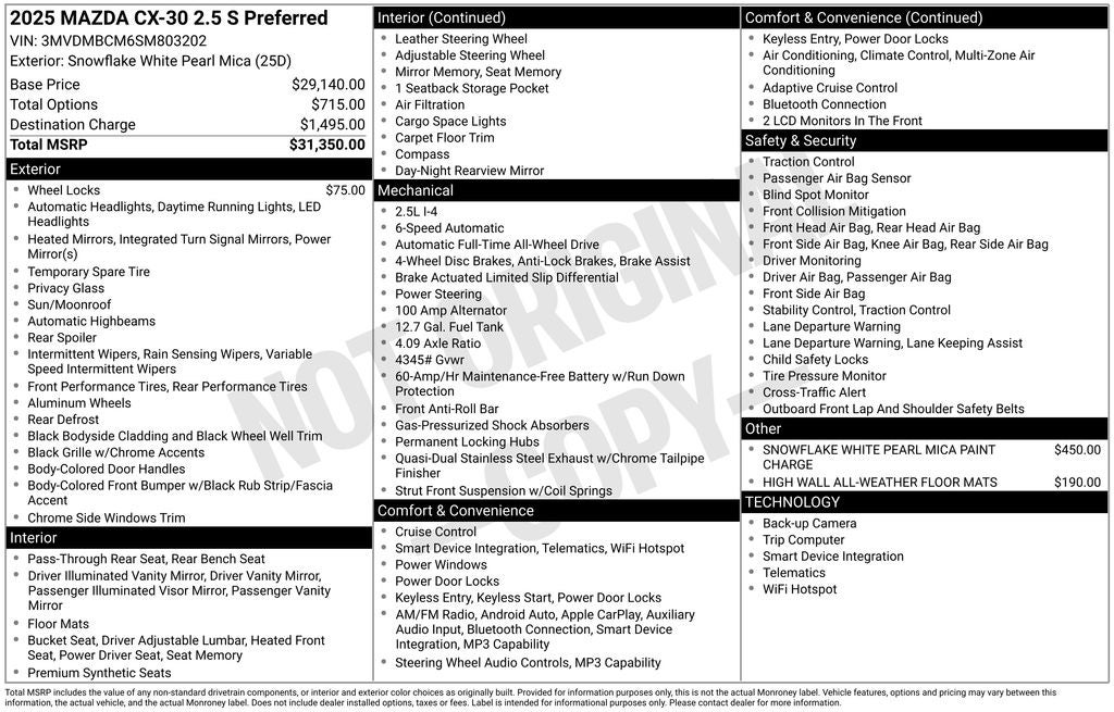 2025 Mazda Mazda CX-30 2.5 S Preferred Package