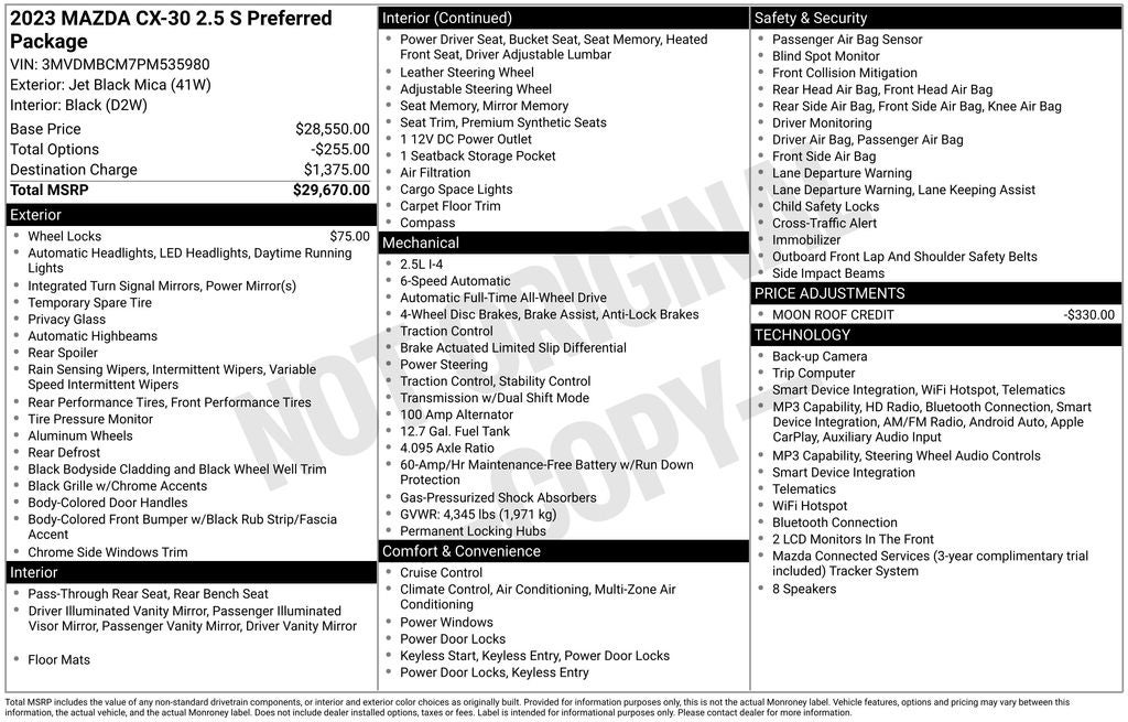 2023 Mazda Mazda CX-30 2.5 S Preferred Package