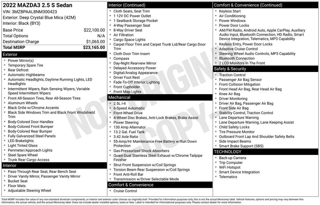 2022 Mazda Mazda3 2.5 S