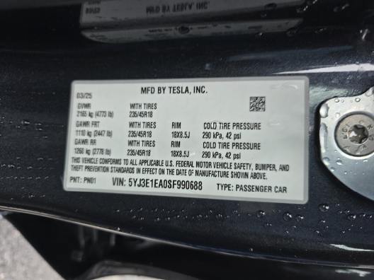 2025 Tesla Model 3 Long Range