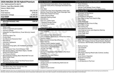 2026 Mazda Mazda CX-50 Hybrid Premium