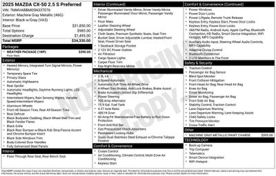 2025 Mazda Mazda CX-50 2.5 S Preferred Package