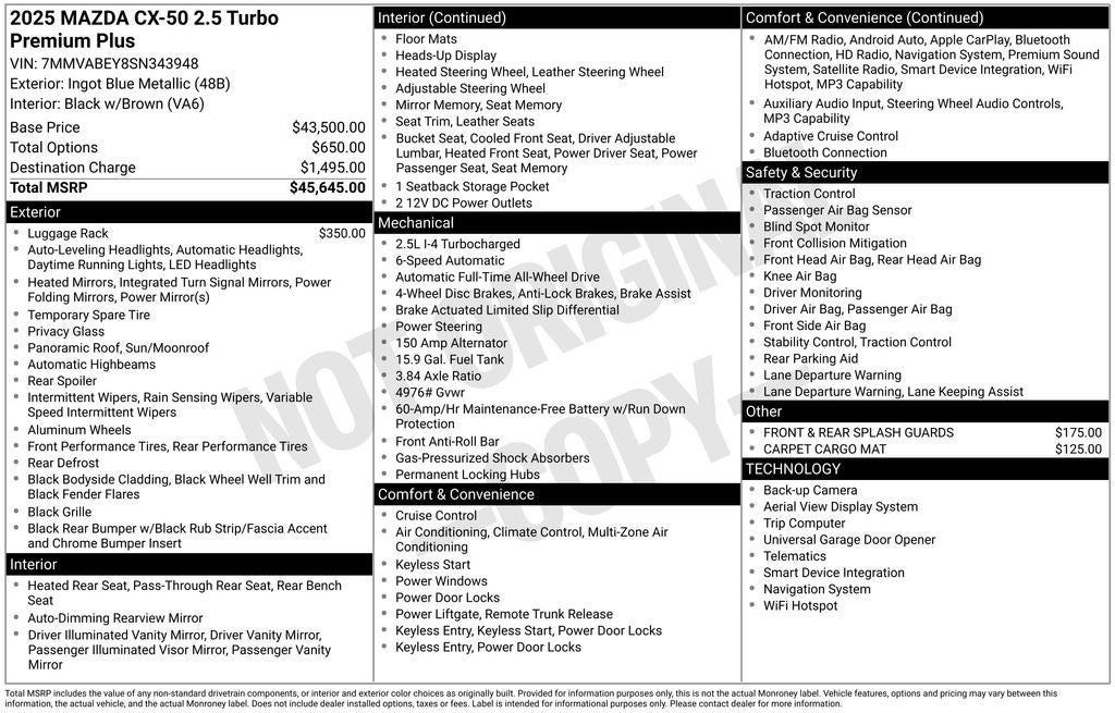 2025 Mazda Mazda CX-50 2.5 Turbo Premium Plus Package