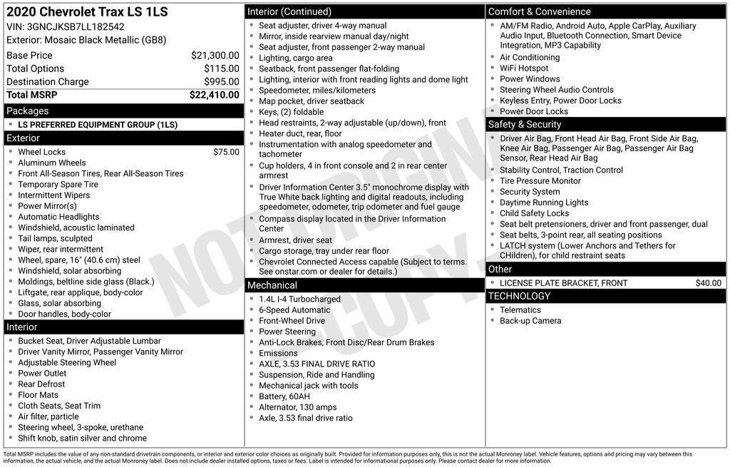 2020 Chevrolet Trax LS