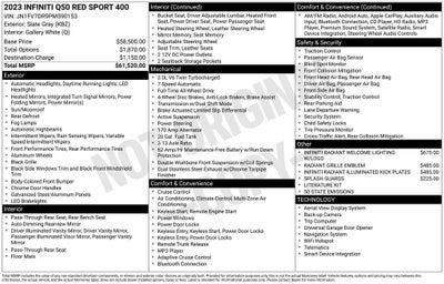 2023 INFINITI Q50 Red Sport 400