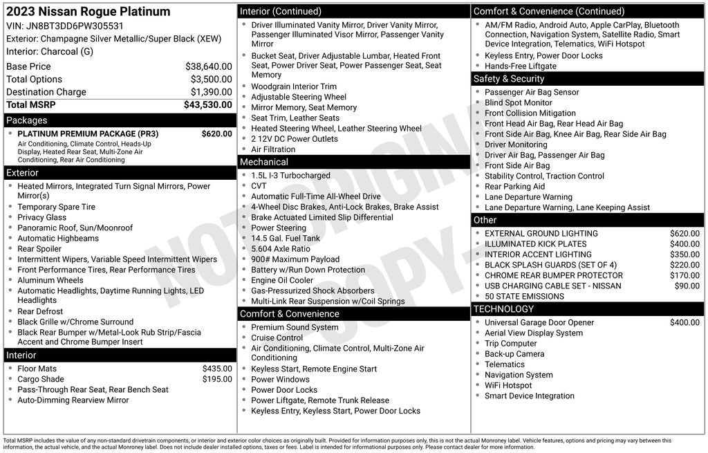 2023 Nissan Rogue Platinum Nissan Certified