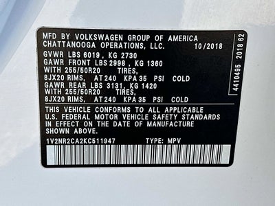 2019 Volkswagen Atlas SEL Premium 4Motion