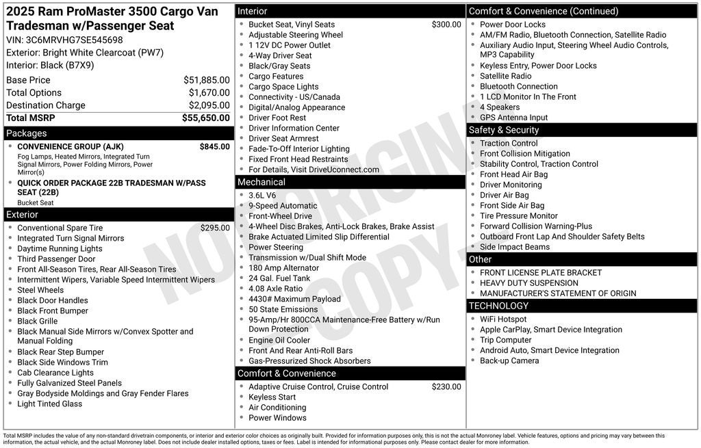 2025 RAM ProMaster 3500 High Roof