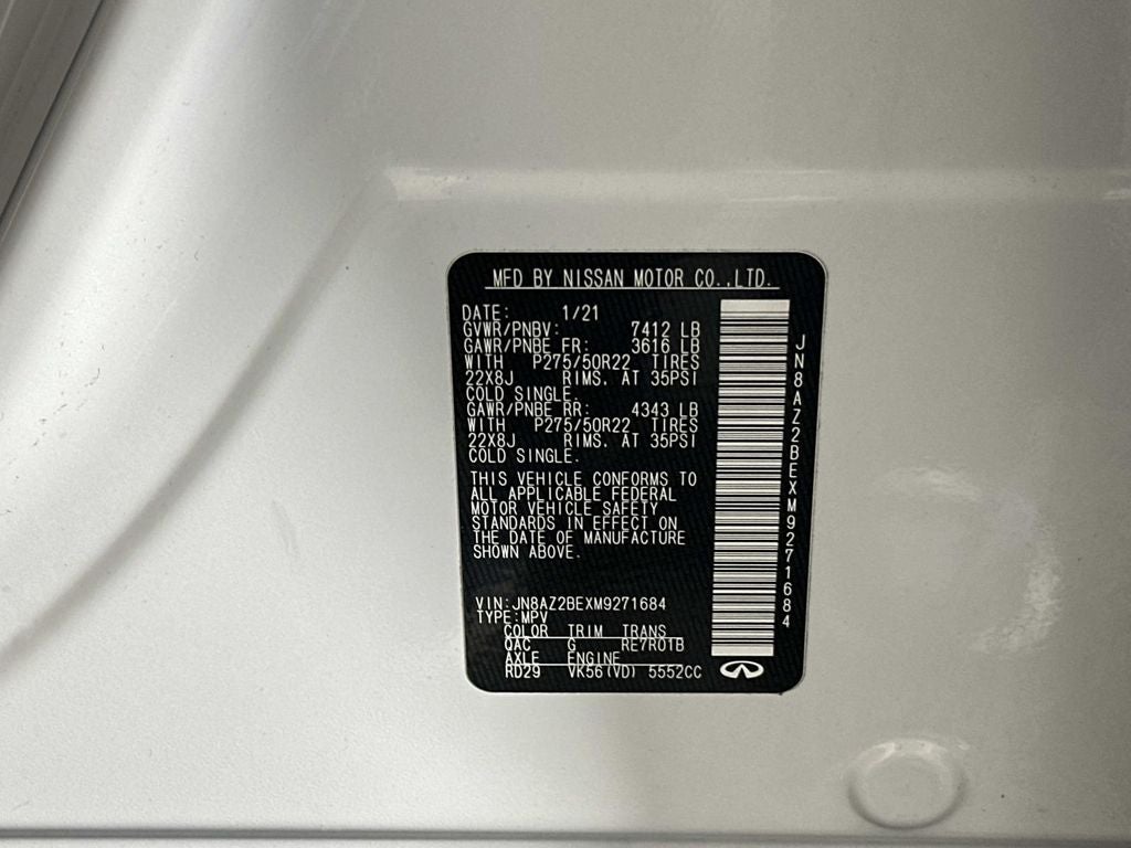 2021 INFINITI QX80 Sensory