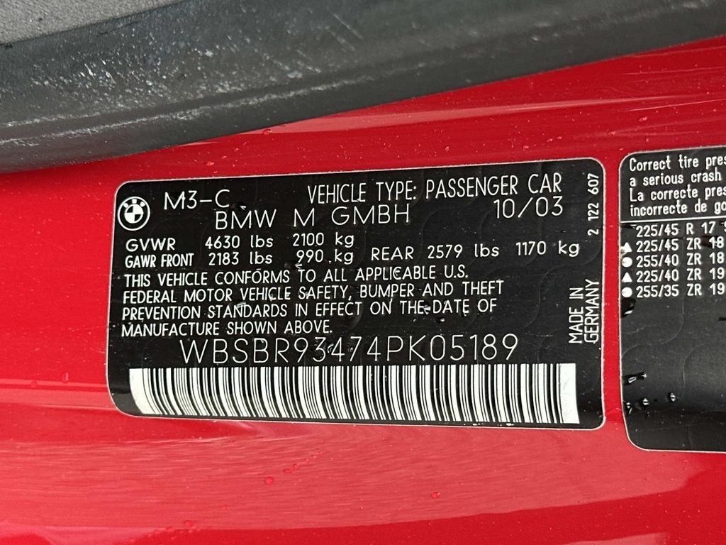 2004 BMW M3 Base