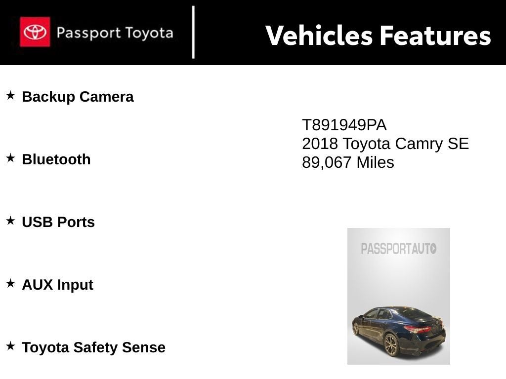 2018 Toyota Camry SE