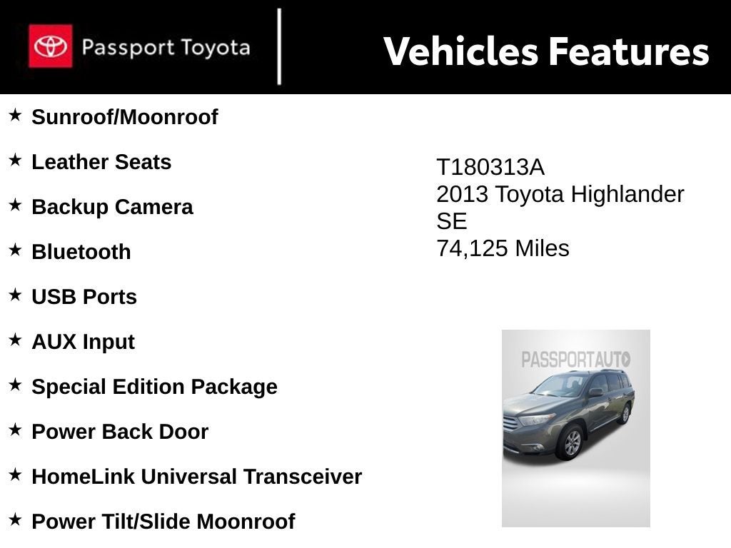 2013 Toyota Highlander SE