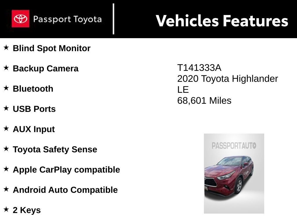 2020 Toyota Highlander LE