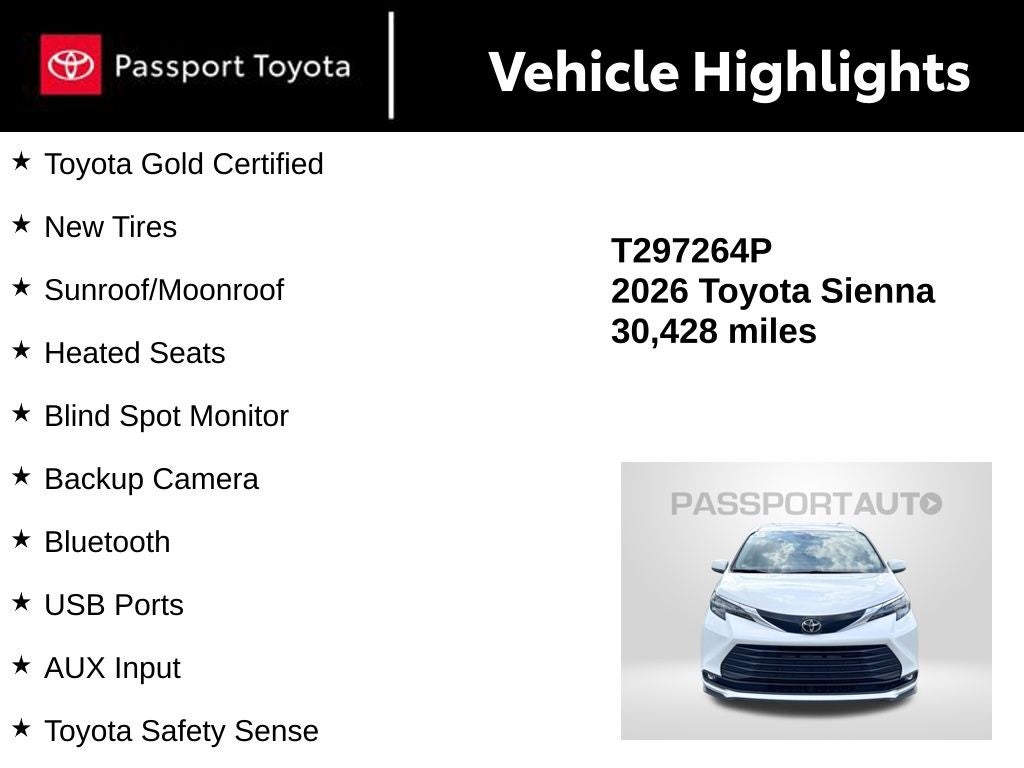2026 Toyota Sienna XLE 8 Passenger