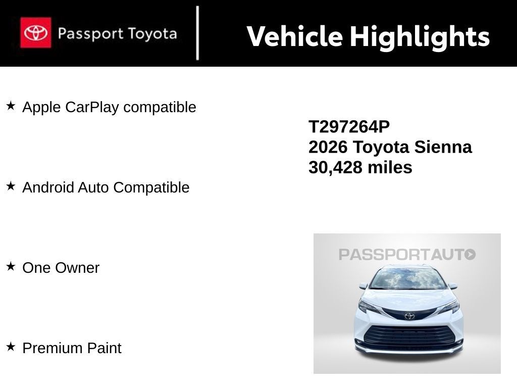 2026 Toyota Sienna XLE 8 Passenger