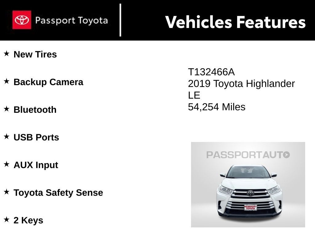 2019 Toyota Highlander LE