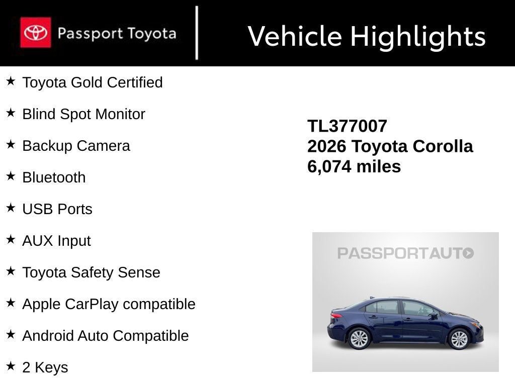 2026 Toyota Corolla LE