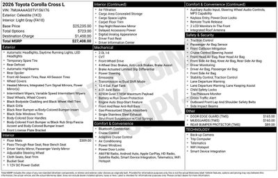 2026 Toyota Corolla Cross L