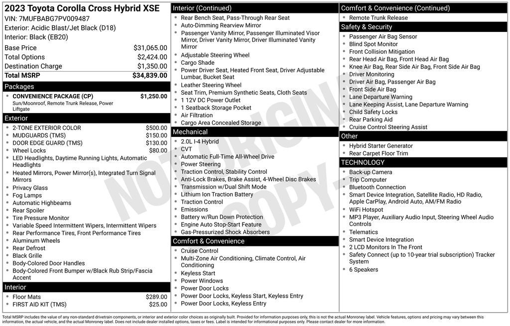 2023 Toyota Corolla Cross Hybrid XSE