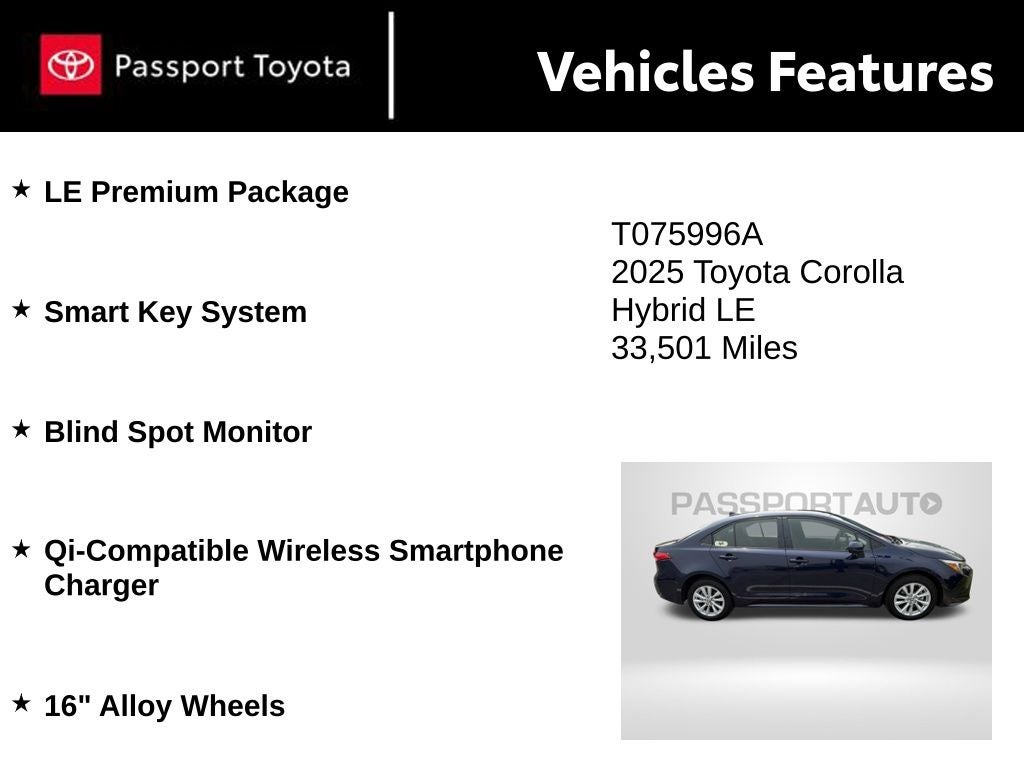 2025 Toyota Corolla Hybrid LE