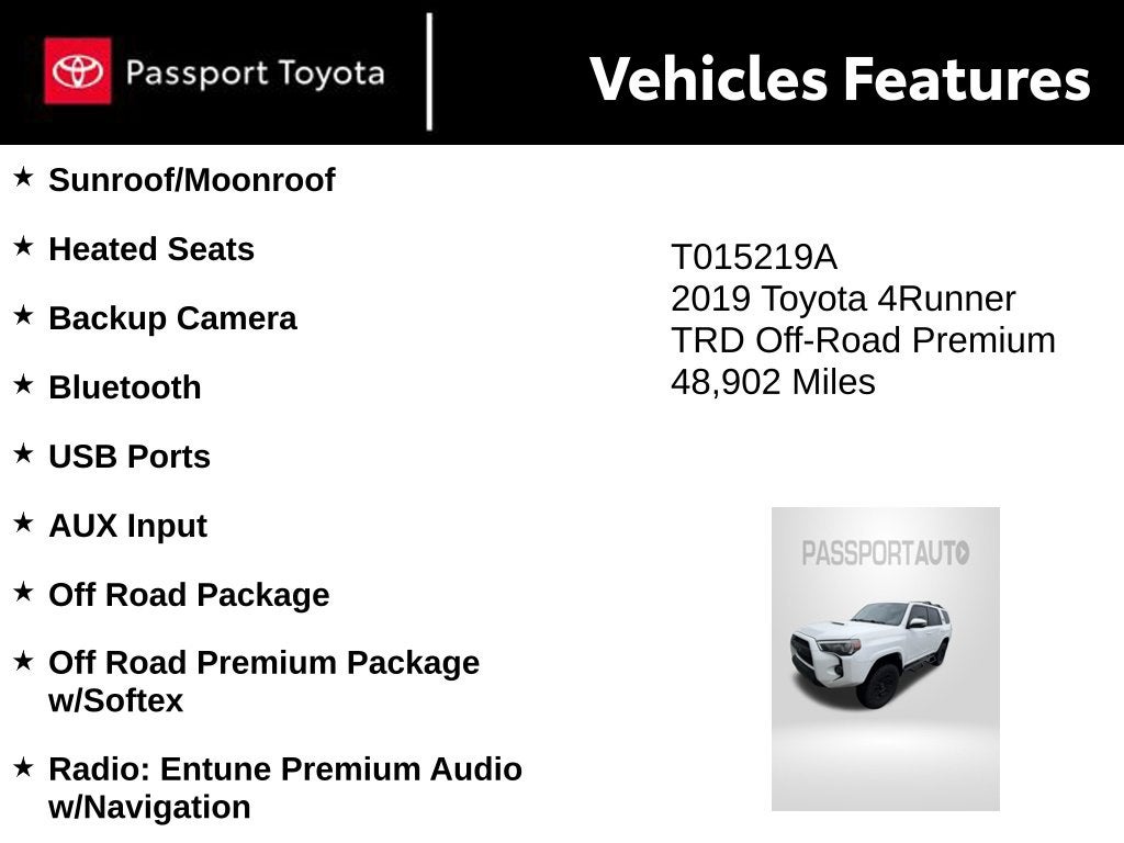 2019 Toyota 4Runner TRD Off-Road Premium