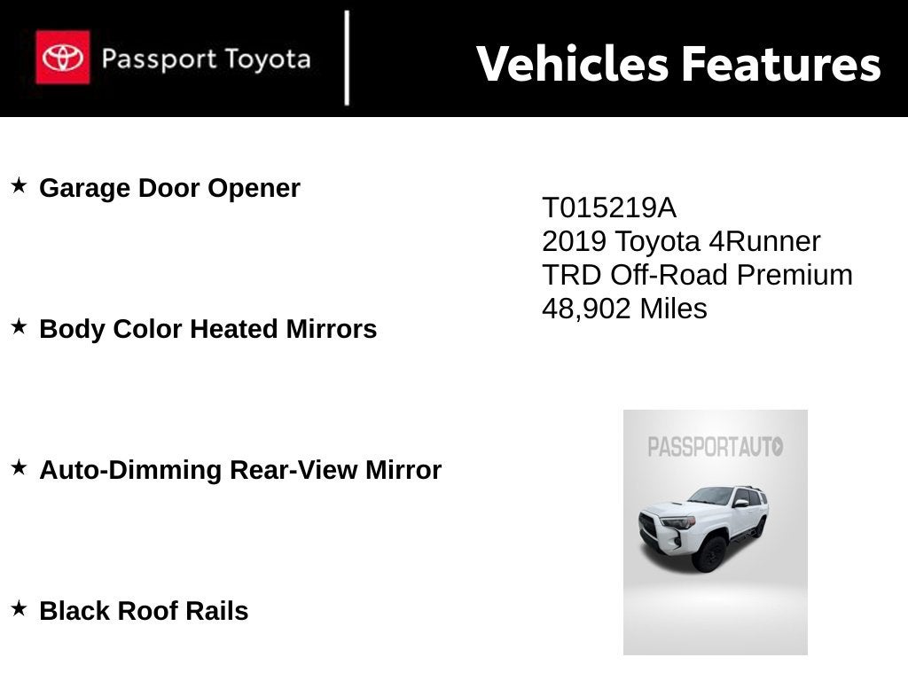 2019 Toyota 4Runner TRD Off-Road Premium