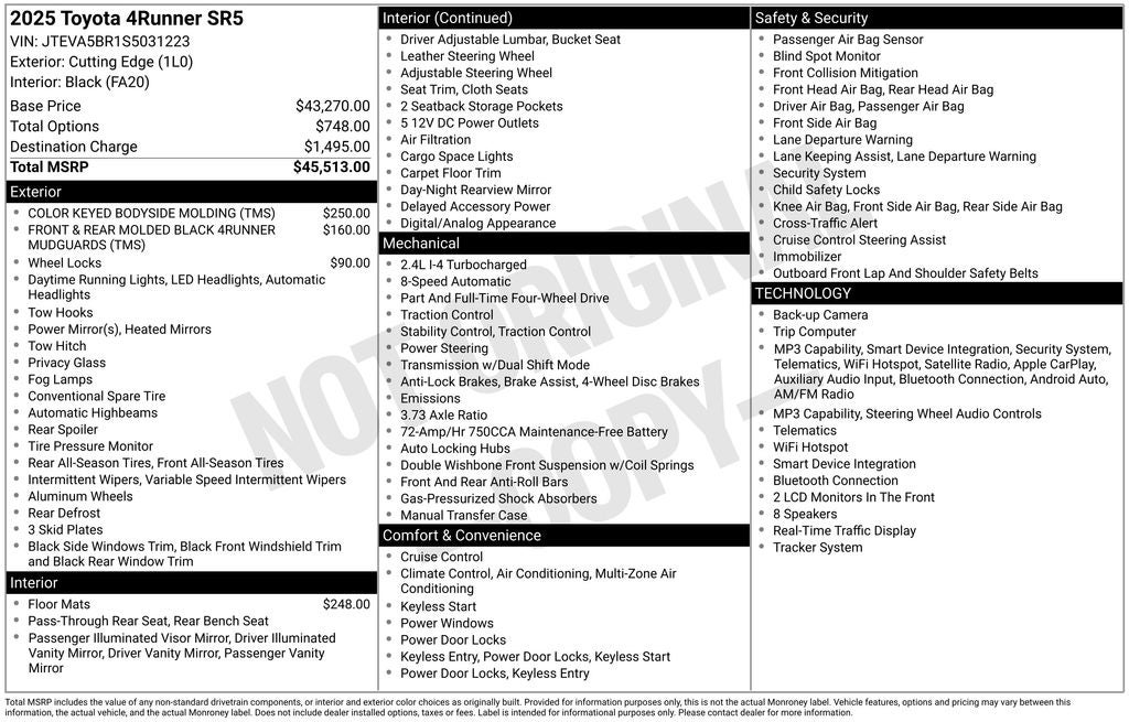 2025 Toyota 4Runner SR5