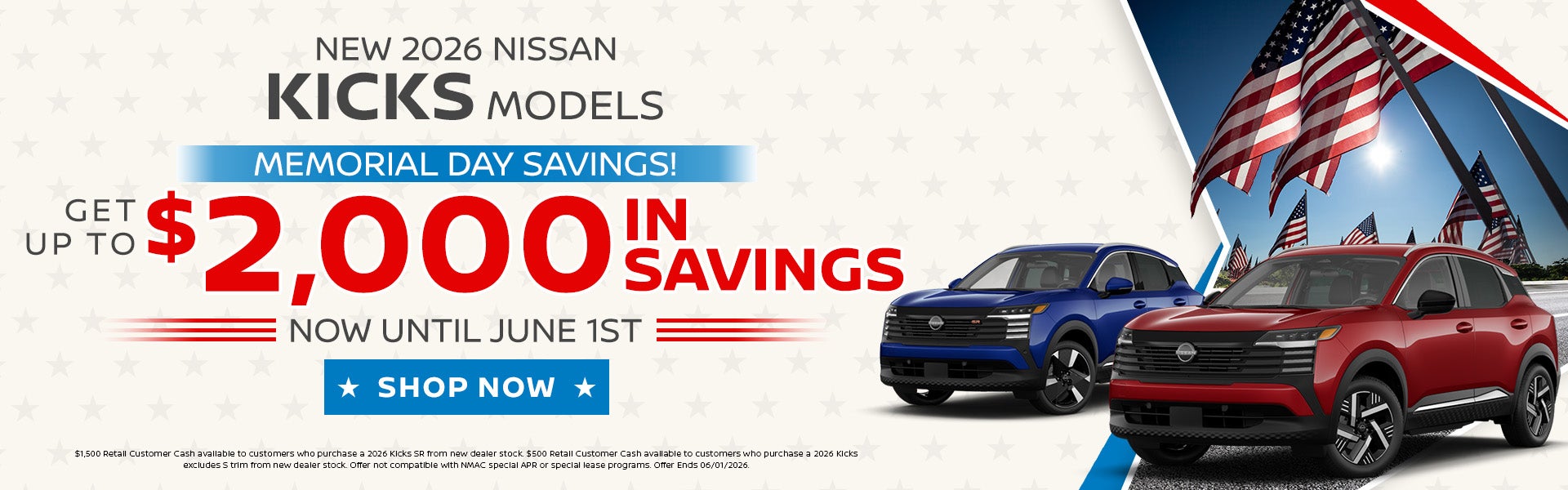 Savings on New 2026 Nissan Kick Models
